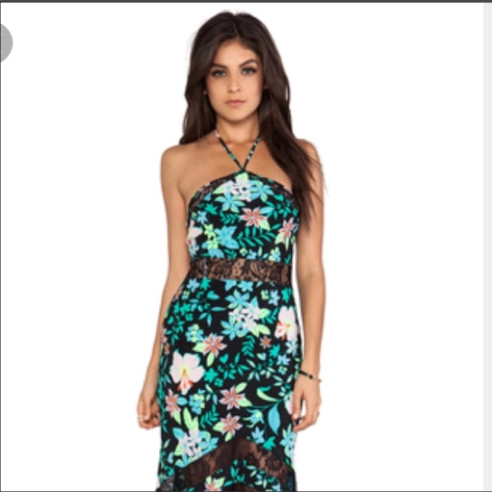 NWT Lovers + Friends Electric Hibiscus Maxi